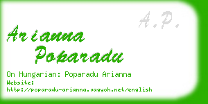 arianna poparadu business card